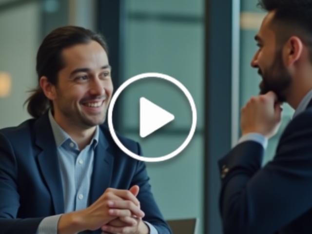 Video corporativo: miniatura de dos empresarios en una reunión